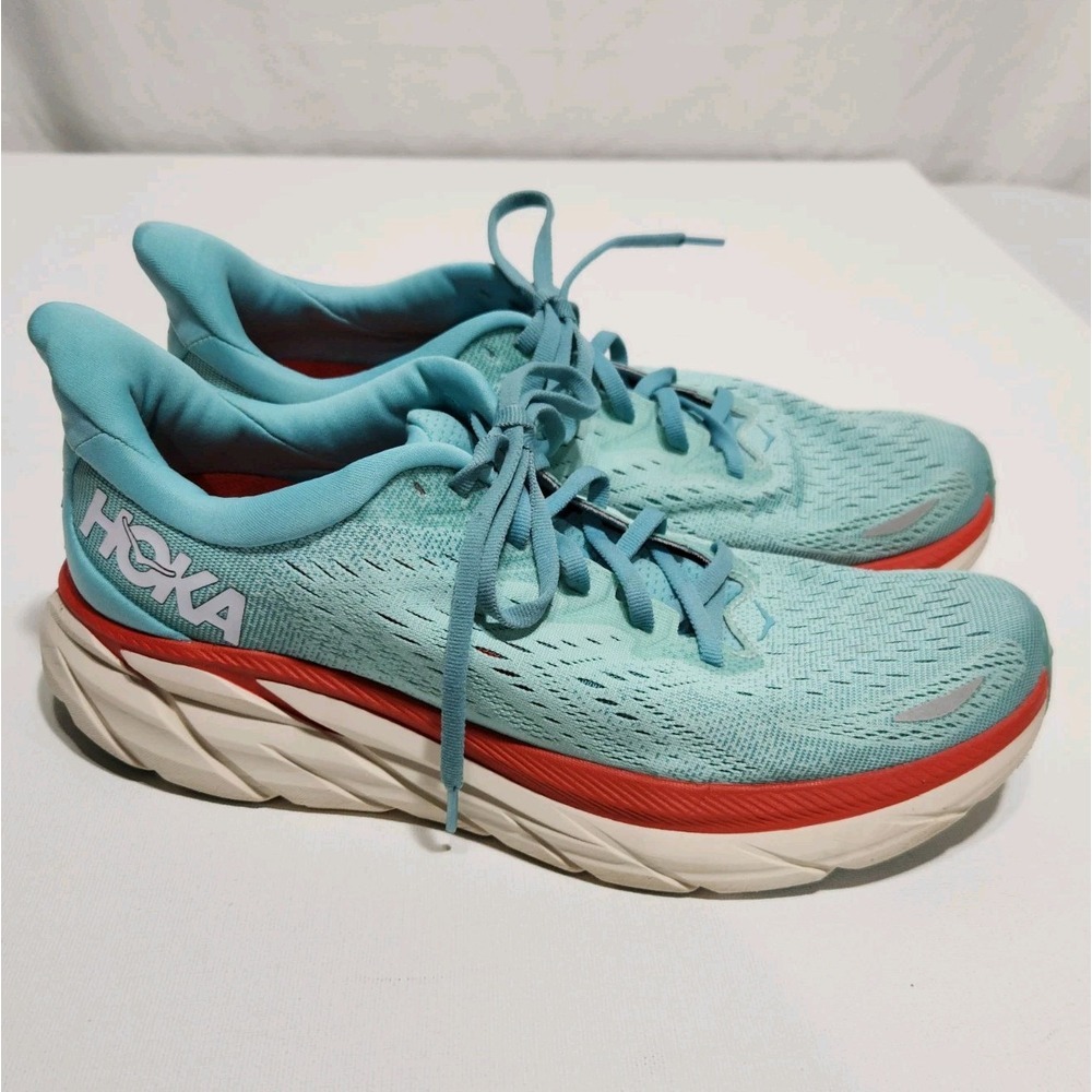 Hoka One One Clifton 8 Women's Size 9.5B Running Shoes Blue 1119394 AEBL‎